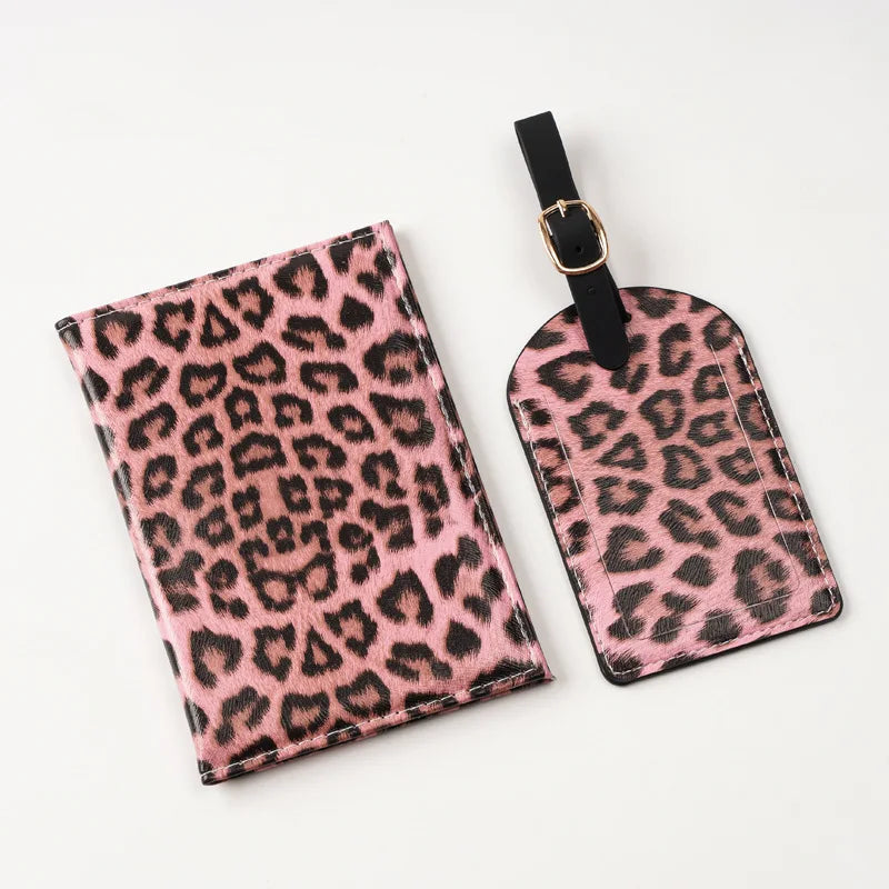 Leopard Print Passport Protective Cover  Travel Passport Holder Wallet Gift PU Leather Card Case Cover Unisex Storage Bag