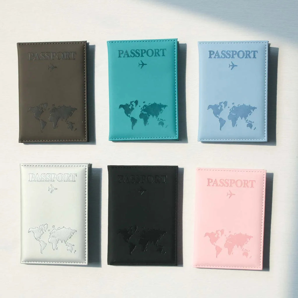 Porte-passeport avec motif cartographique en PU, étui passeport indispensable pour les voyages et les croisières, porte-passeport fin et portable