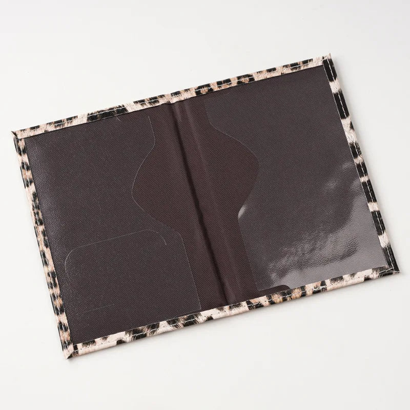 Leopard Print Passport Protective Cover  Travel Passport Holder Wallet Gift PU Leather Card Case Cover Unisex Storage Bag