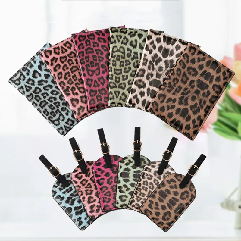 Leopard Print Passport Protective Cover  Travel Passport Holder Wallet Gift PU Leather Card Case Cover Unisex Storage Bag