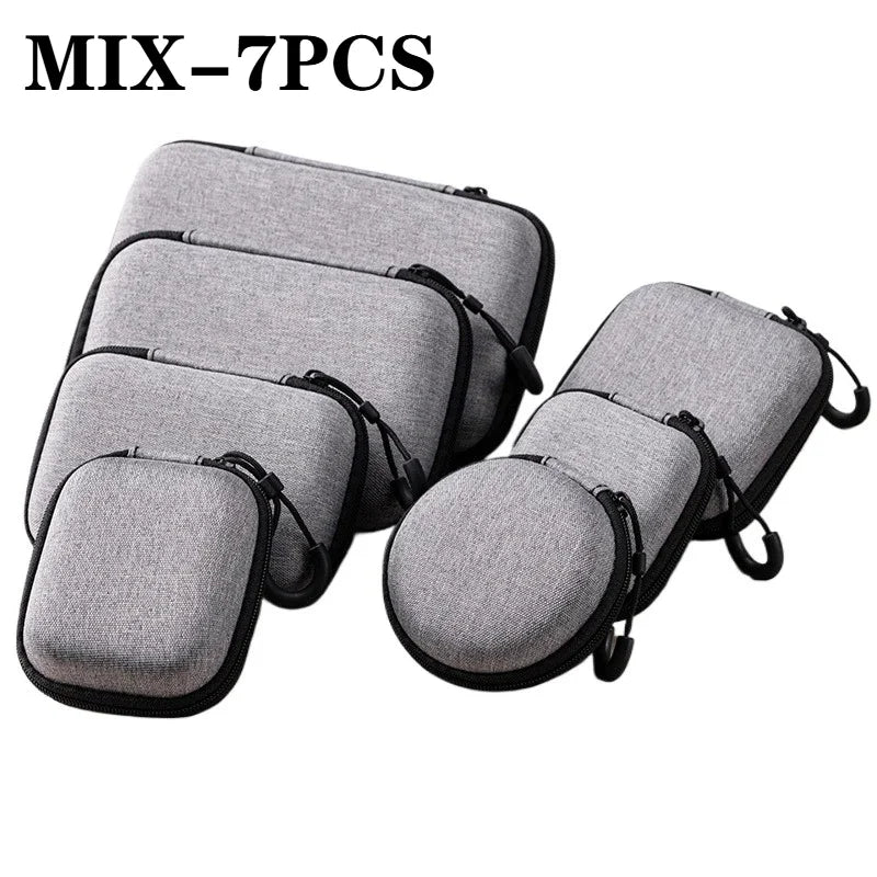 Portable Electronics Organizer Bag for Earphones Charger Cables Hard Drive EVA Hard Shell with Zipper Travel Case Carrying Pouch