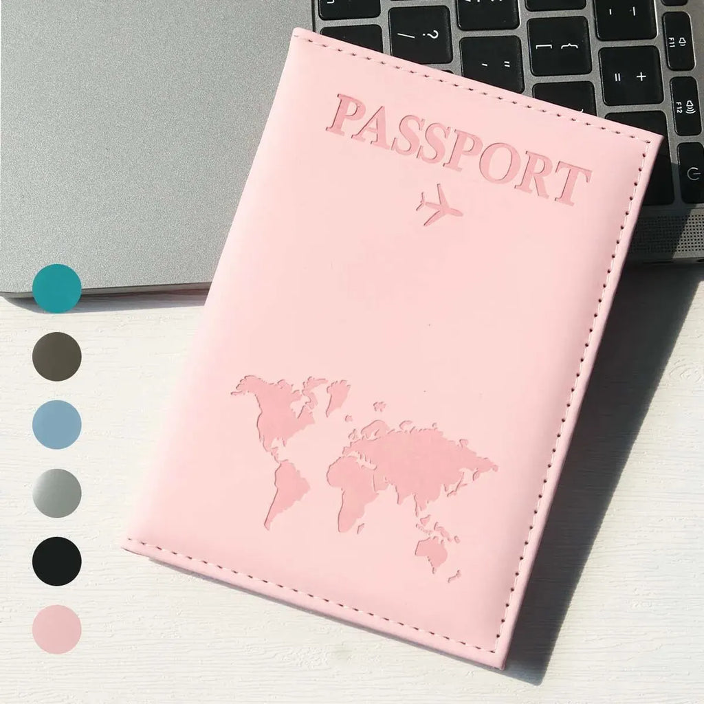 Porte-passeport avec motif cartographique en PU, étui passeport indispensable pour les voyages et les croisières, porte-passeport fin et portable
