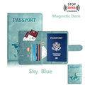 Porte-passeport pour femme et homme, accessoires indispensables de voyage, portefeuille passeport en similicuir, étui porte-cartes de crédit, sac organisateur