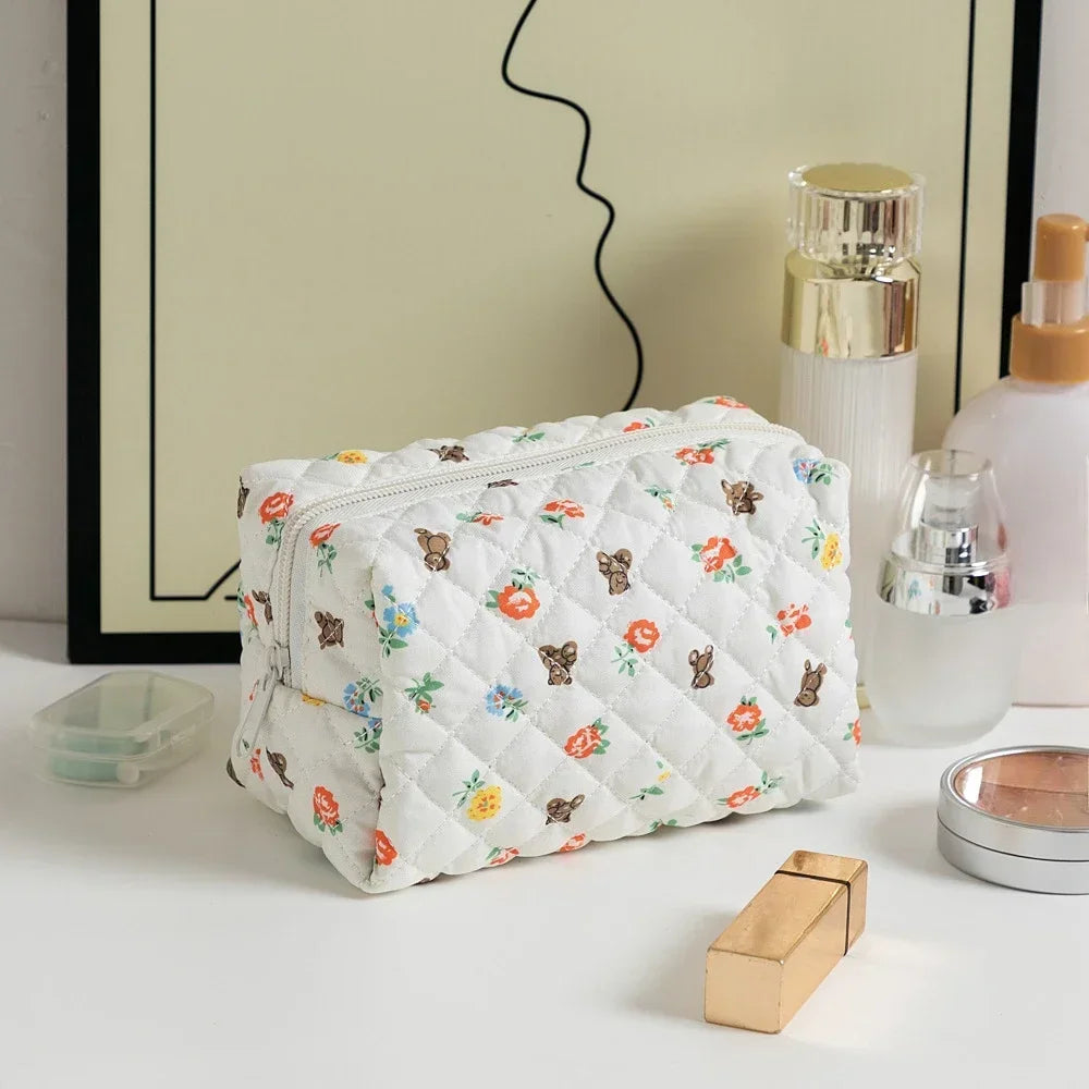 Floral Printed Lipstick Storage Makeup Bag Women's Cosmetic Bag Beauty Organizer Case Travel Makeup Pouch Toiletry Organizer