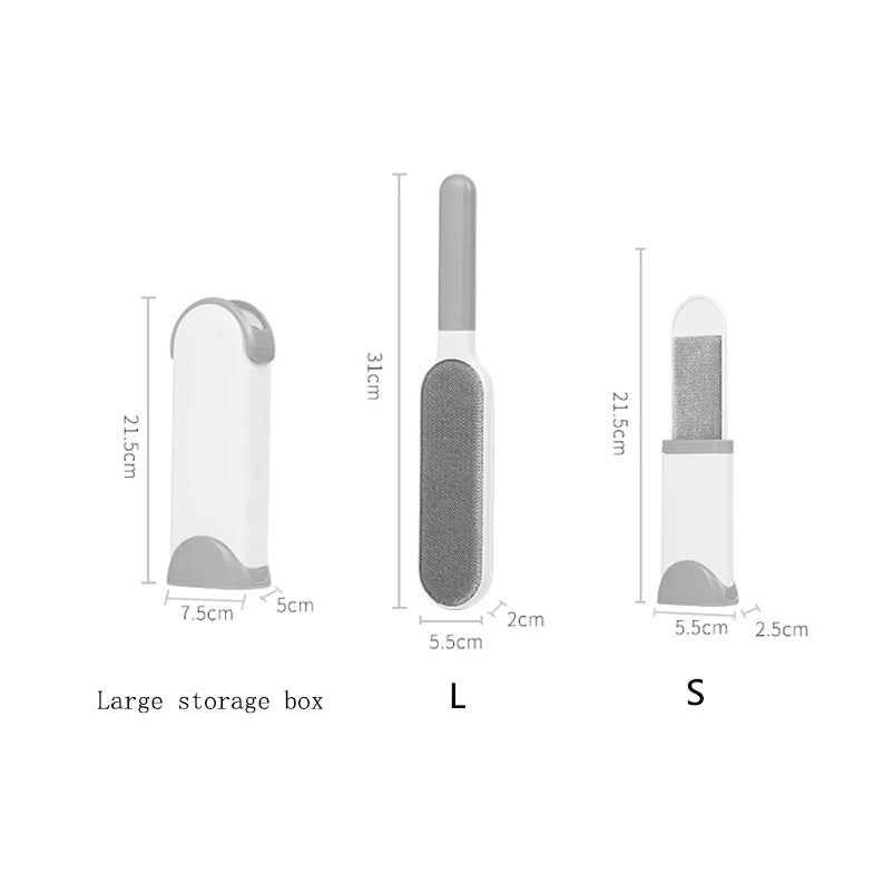 Double-Sided Pet Hair Remover Brush Reusable Static Lint Brush Manual Self-Cleaning Fur Dust Remover for Clothes Sofa