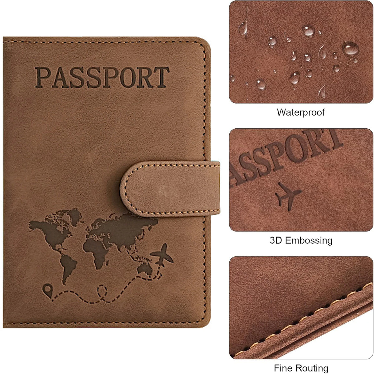 Women/Men Passport Holder for Travel Essentials PU Leather Passport Wallet Cover Case for Creditcard Organizer Bag