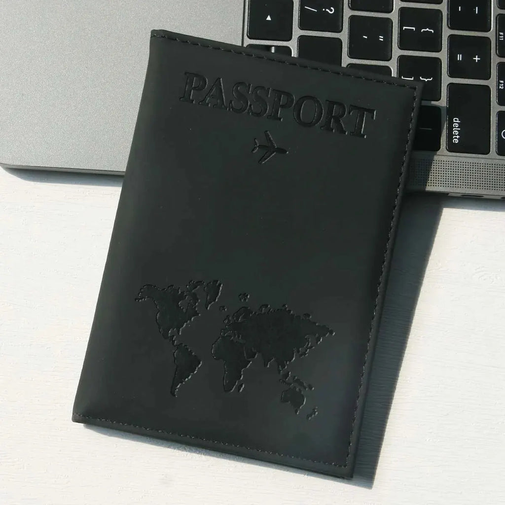 Porte-passeport avec motif cartographique en PU, étui passeport indispensable pour les voyages et les croisières, porte-passeport fin et portable