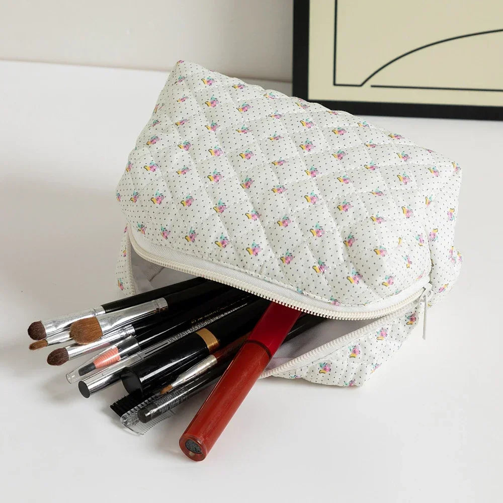 Trousse de rangement à imprimé floral pour rouge à lèvres, trousse à cosmétiques pour femmes, étui organisateur de produits de beauté, pochette de maquillage de voyage, organisateur de produits de toilette
