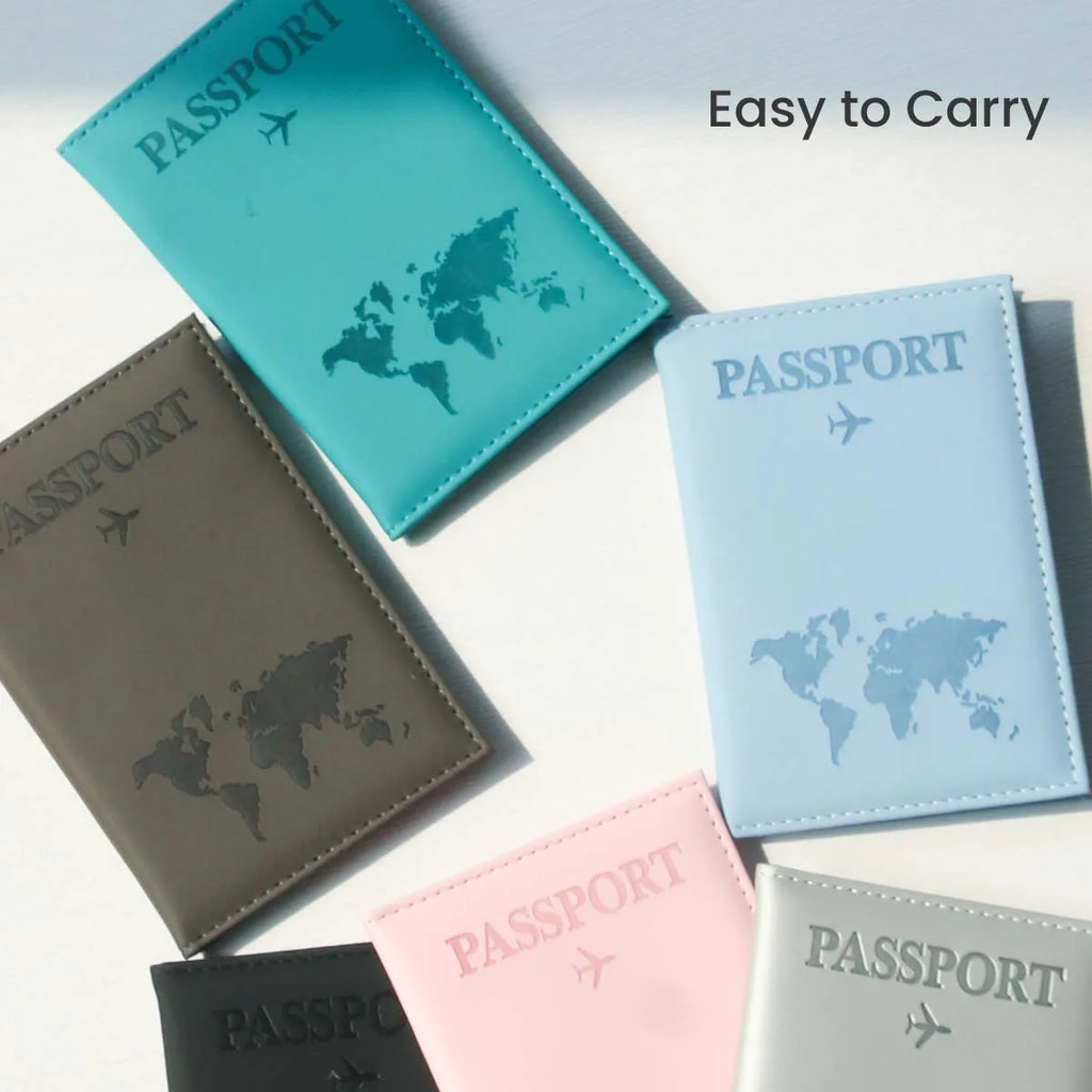 Porte-passeport avec motif cartographique en PU, étui passeport indispensable pour les voyages et les croisières, porte-passeport fin et portable
