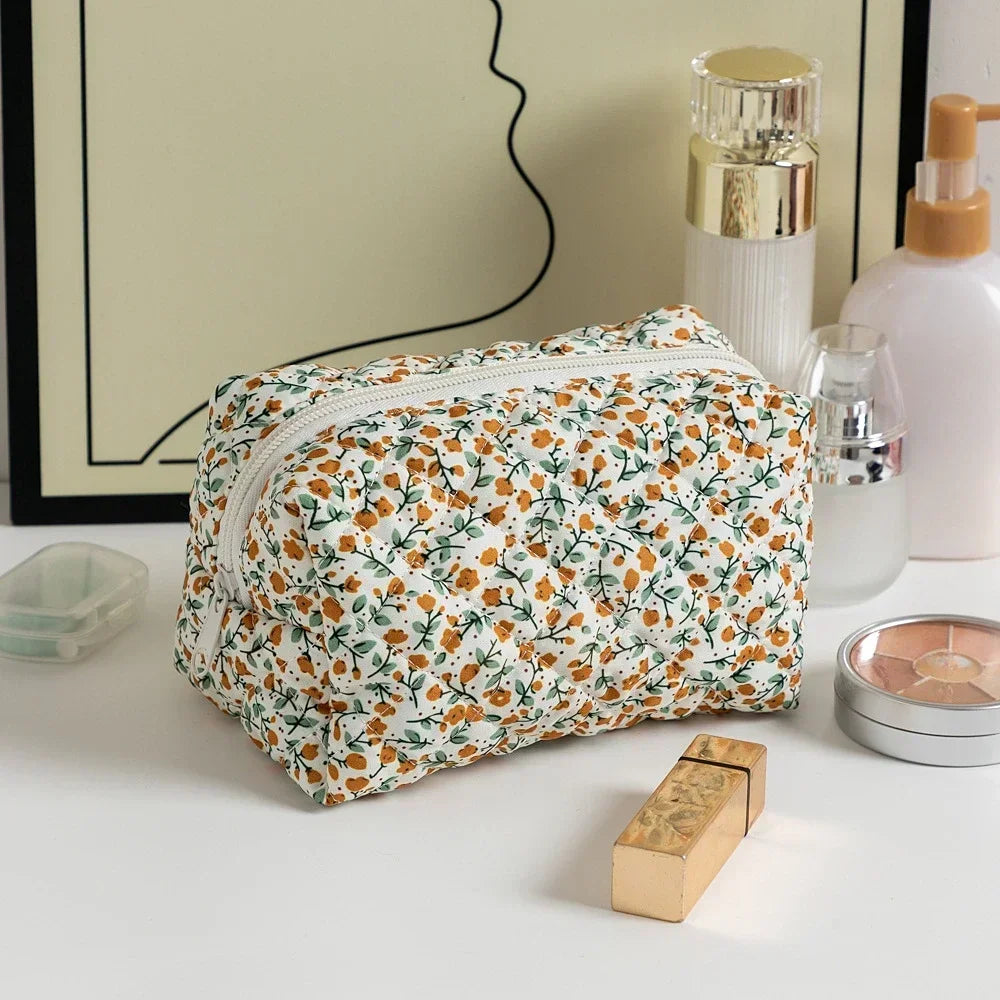 Floral Printed Lipstick Storage Makeup Bag Women's Cosmetic Bag Beauty Organizer Case Travel Makeup Pouch Toiletry Organizer