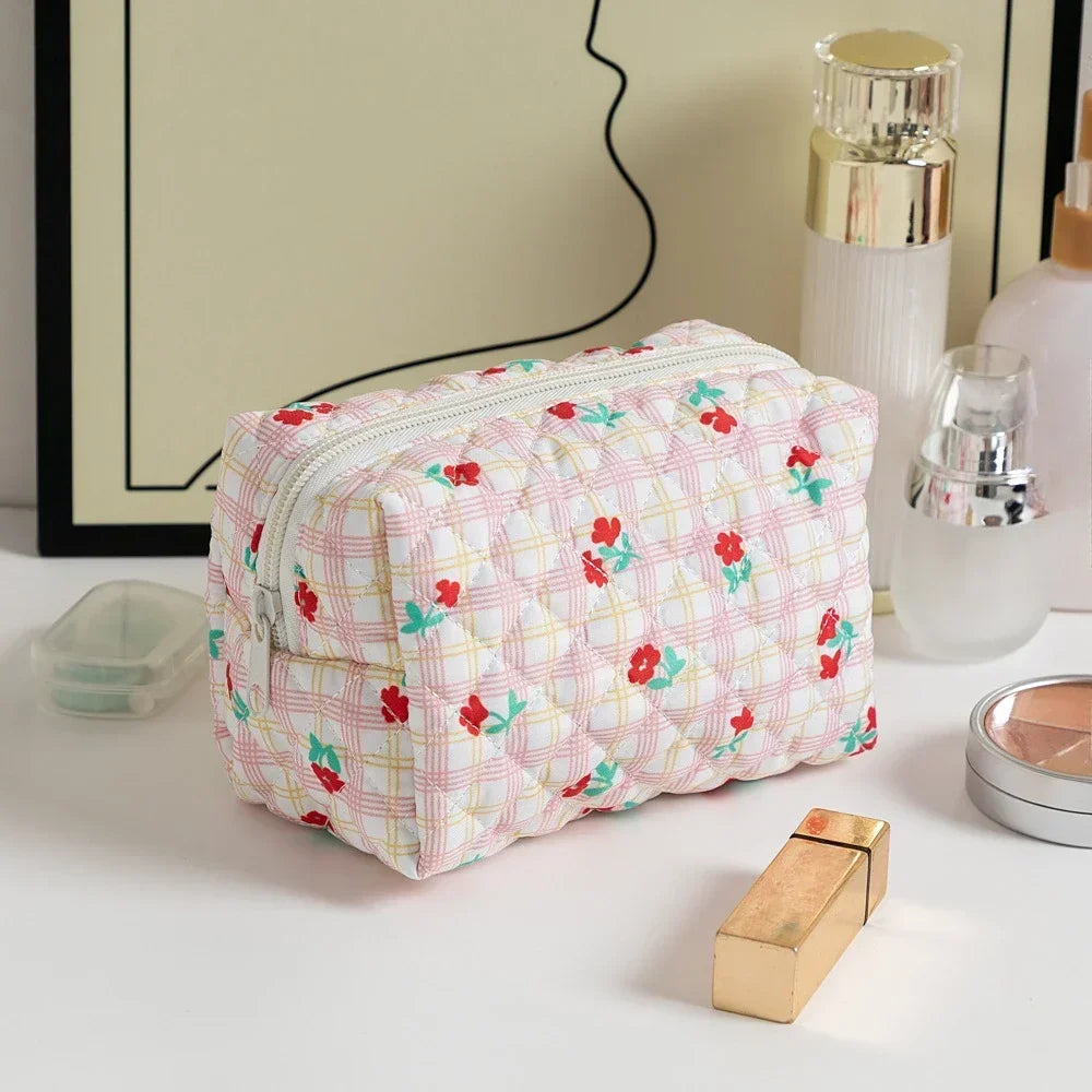Floral Printed Lipstick Storage Makeup Bag Women's Cosmetic Bag Beauty Organizer Case Travel Makeup Pouch Toiletry Organizer