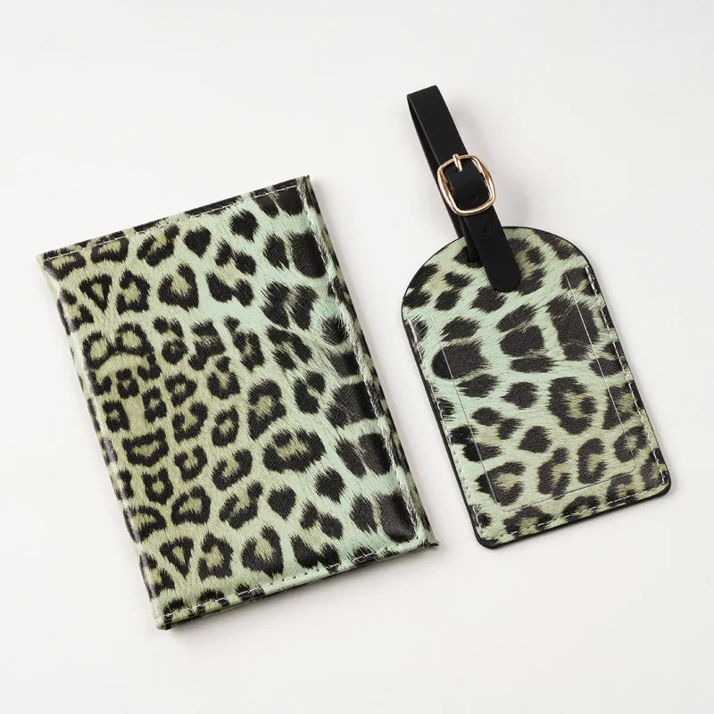Leopard Print Passport Protective Cover  Travel Passport Holder Wallet Gift PU Leather Card Case Cover Unisex Storage Bag