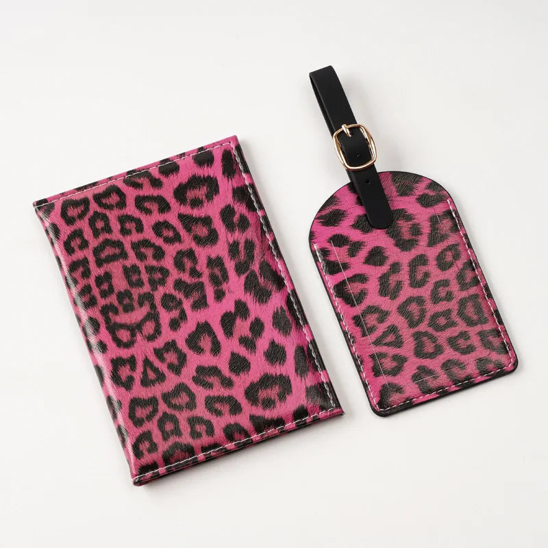 Leopard Print Passport Protective Cover  Travel Passport Holder Wallet Gift PU Leather Card Case Cover Unisex Storage Bag