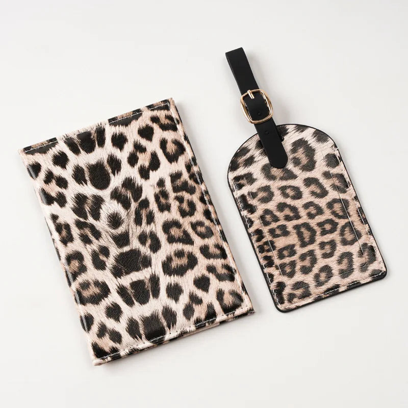 Leopard Print Passport Protective Cover  Travel Passport Holder Wallet Gift PU Leather Card Case Cover Unisex Storage Bag