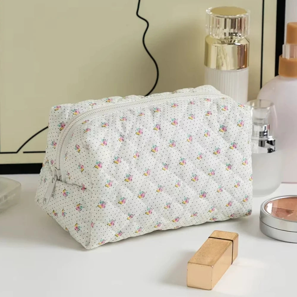 Trousse de rangement à imprimé floral pour rouge à lèvres, trousse à cosmétiques pour femmes, étui organisateur de produits de beauté, pochette de maquillage de voyage, organisateur de produits de toilette