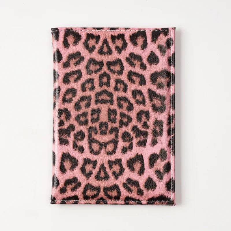 Leopard Print Passport Protective Cover  Travel Passport Holder Wallet Gift PU Leather Card Case Cover Unisex Storage Bag