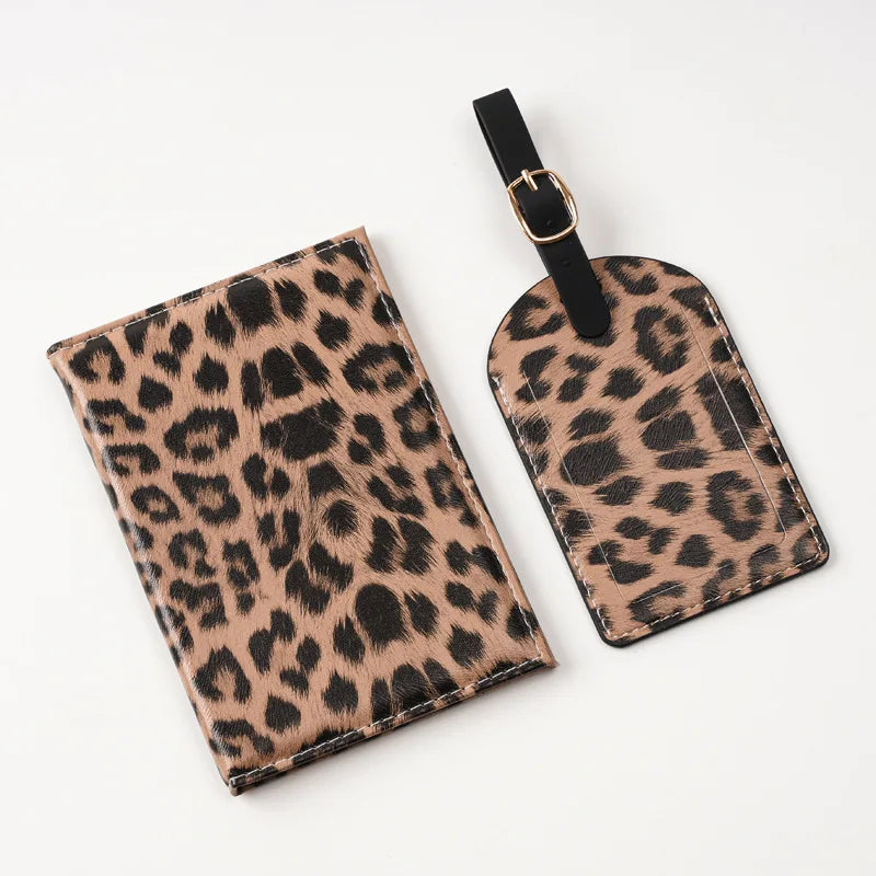 Leopard Print Passport Protective Cover  Travel Passport Holder Wallet Gift PU Leather Card Case Cover Unisex Storage Bag